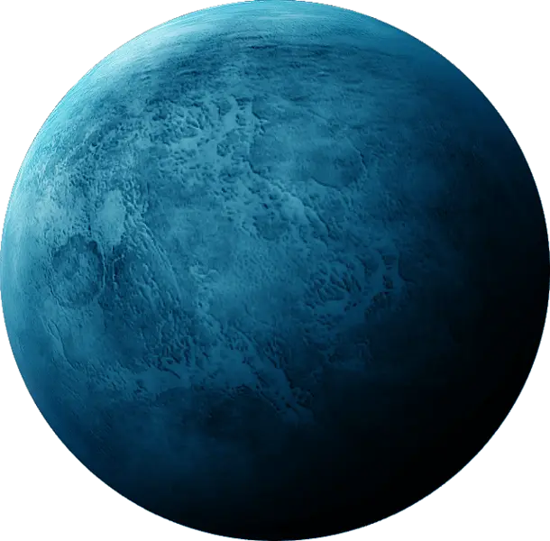 Image of Uranus, an ice giant with a tilted rotational axis