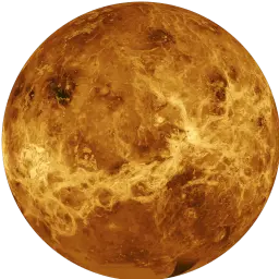 Image of Venus, a rocky planet with a thick atmosphere